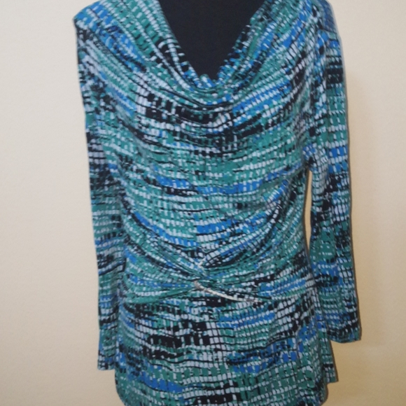 ❤Multi-Color Cable & Gauge 3/4 Sleeve Top❤ - Picture 3 of 6